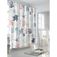 thumbnail image 3 of Fsddascl Blue Red Coastal Shower Curtain Set - 72" x 78" Washable Bathtub Curtain with 12 Hooks, Nautical Summer Beach Coral Sea Turtle Waterproof Fabric Stall Shower Curtains for Bathroom/Bathtub, 3 of 6