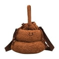 thumbnail image 3 of Fiudx Bolso de Hombro con Diseño de Popó, Bonito Bolso de Forro Polar con Cordón, Suave Tejido de Pashmina de Cordero, Ideal para Guardar Tus Artículos de Uso Diario, Accesorio Informal, Ideal Como R, 3 of 7