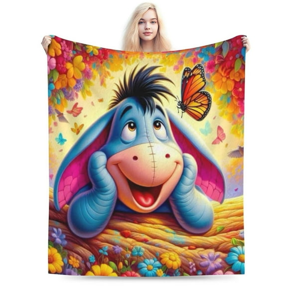 Eeyore Cartoon Fleece Blanket for Boys Girls Kids, Ultra Soft Cozy Warm Flannel Throw Blankets, Plush Blanket Gifts for Bed Sofa Living Room Couch Home Decor 40"X30"