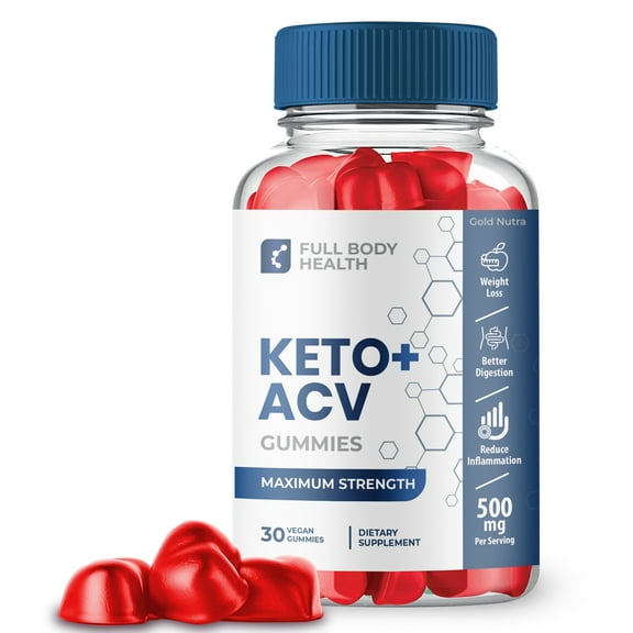 Full Body Health Keto ACV Gummies, Full Body Health Keto Plus ACV, Advanced Dietary Supplement (1 Bottle)