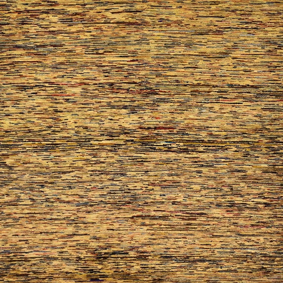Ahgly Company Indoor Square Abstract Yellow Abstract Area Rugs, 8' Square