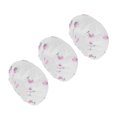 thumbnail image 1 of Unique Bargains 3 Pcs Flower Single Layer Shower Cap for Bathroom White Pink PEVA, 1 of 5