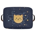 thumbnail image 4 of Yayeee Canvas Storage Basket with Handles for Shelves Fabric Bins Closet Organizer, Orange Cat Planet, 4 of 8