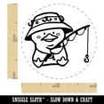 thumbnail image 2 of Fishing Duck Rod Bucket Hat Self-Inking Rubber Stamp Ink Stamper - Sky Blue Ink - Medium 1 Inch, 2 of 7