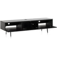 thumbnail image 2 of SONOROUS Studio ST-360 Wood and Glass Modern TV Stand with Spike Metal Legs for Sizes up to 75" (Modern Design Cabinet For Your Audio/Video Components and Consoles, Comes with I/R Repeater) - BLACK, 2 of 5