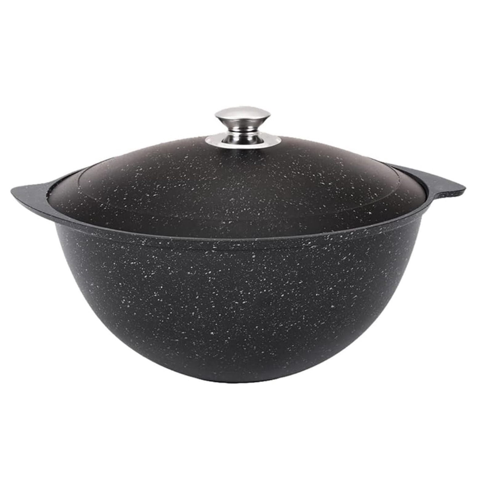 Cooking Pot Kazan for Making Pilaf (non-stick coating) Cookware (9L), Cast-Iron Frying Pan with Glass Lid Cast Iron Asian Cauldron Camping Wok Cooking Pot Kitchen Pot