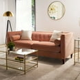 thumbnail image 2 of Jack Tufted Tuxedo Sofa Double Cushion, Orange, 2 of 13