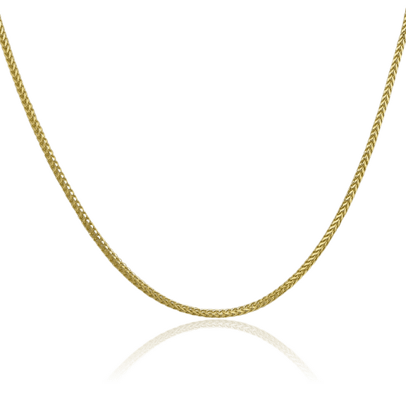 10K Solid Yellow Gold 1.3mm Franco Link Chain Necklace