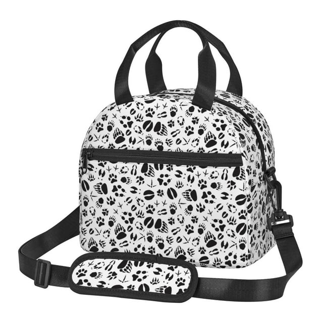 Disketp Black Footprints Lonchera Térmica para Mujer y Hombre, Bolsa de Almuerzo Reutilizable e Impermeable para Trabajo, Viajes y Picnic