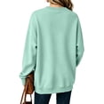 thumbnail image 4 of Lumtrix Soft Crewneck Sweatshirt for Women Long Sleeve Lightweight Pullover Yoga Casual Sweatshirts Mint Green L, 4 of 6