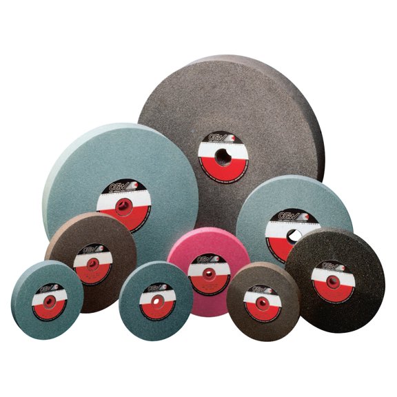 CGW Abrasives Bench Wheels, Brown Alum Oxide, Single Pack, Type 1, 8 X 1, 1" Arbor, 36, O