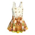thumbnail image 4 of Uourmeti Easter Highland Calf Print Girls' Skirted One-Piece Swimsuit - Quick Dry Stretch Swim Dress for Beach & Pool, Sizes 3-13 Years, 4 of 8