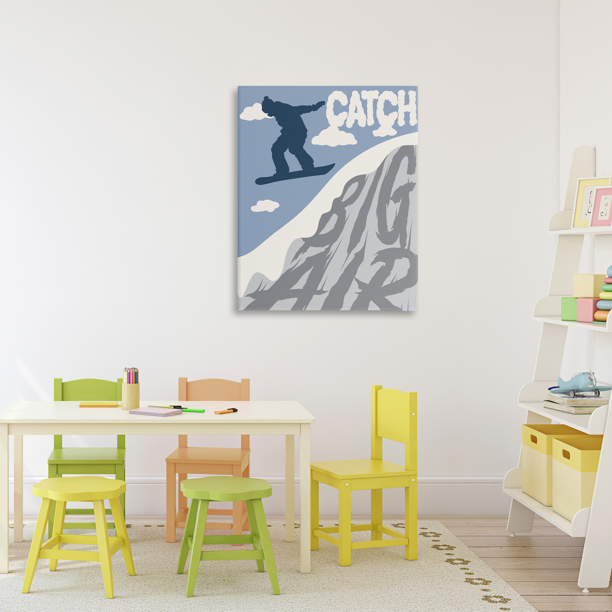 Catch Big Air Snowboard Canvas Wall Art, design by Marcus Prime