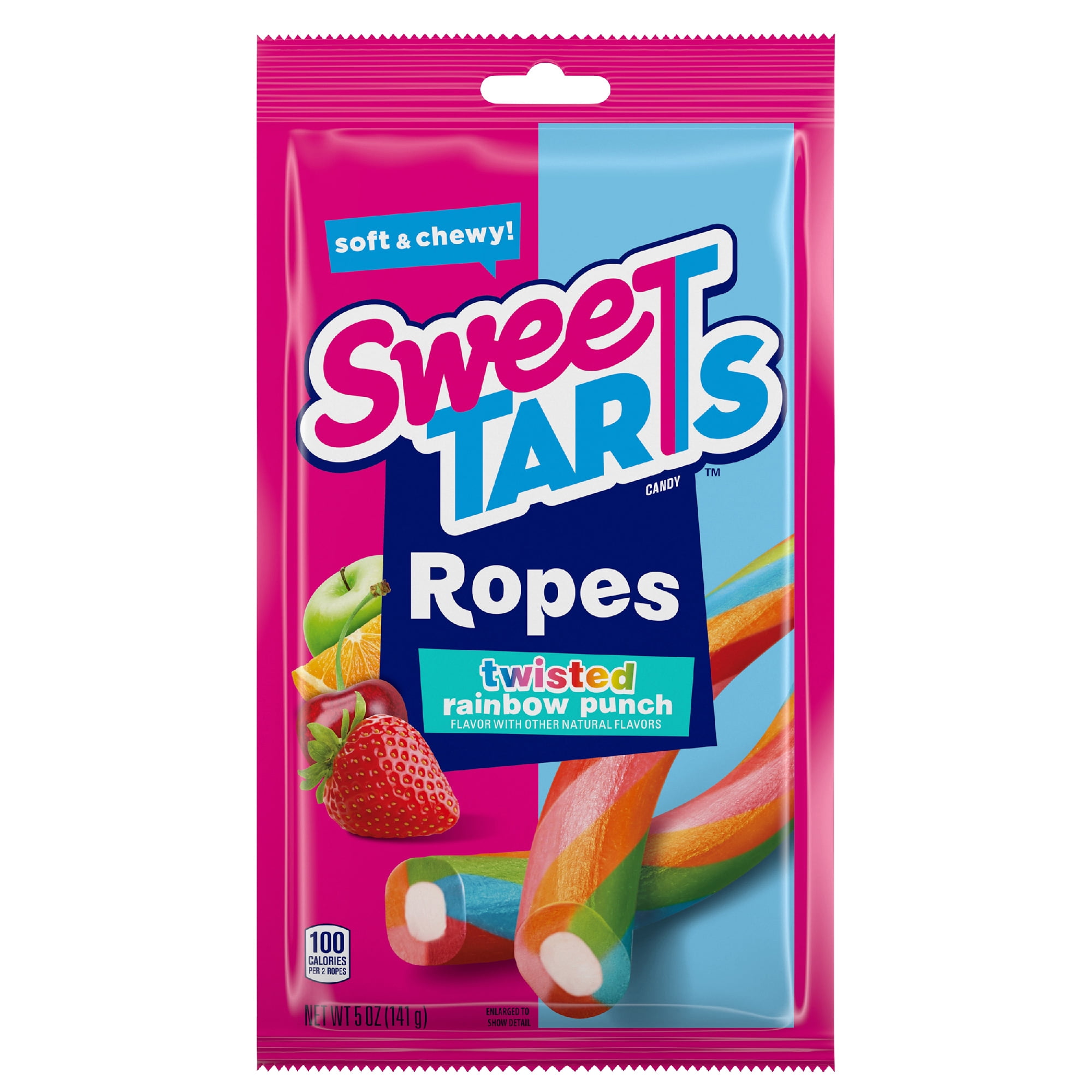 SweeTARTS Soft & Chewy Ropes, Twisted Rainbow Punch Candy, 5 SweeTARTS Soft & Chewy Ropes, Twisted Rainbow Punch Candy, 5