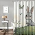 thumbnail image 2 of Patifu Bunny Hill Butterfly Chic Modern Bathroom Decor Shower Curtain with Hooks 100% Polyester Fiber 60"x72, 2 of 7