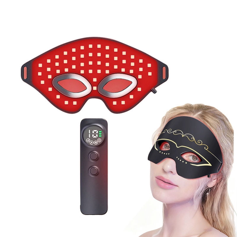 CNV 150 LEDs R-e-d Light Therapy Eye Mask with Heat | Silicone Facial Skincare Mask | Flexible At-home Skincare Tool (4 Light Modes)