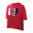 thumbnail image 2 of Women's New Era Red St. Louis Cardinals Boxy Foil Logo T-Shirt, 2 of 5