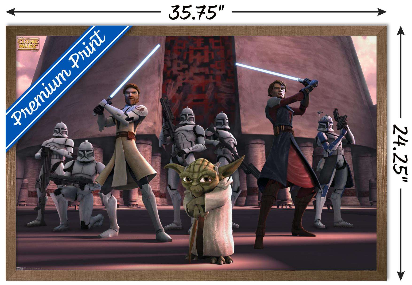 Star Wars: The Clone Wars - Group Wall Poster, 22.375" x 34", Framed