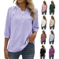 thumbnail image 1 of Primavera y novedad de verano para mujer, camisa de manga media con cuello levantado, top holgado informal con bola de piel jacquard WERSEON Modelo, 1 of 13