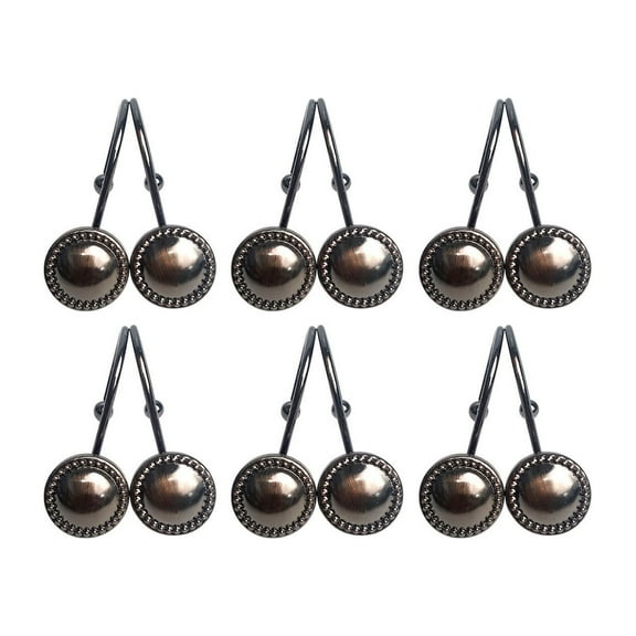 HBYJLZYG Shower Curtain Hooks Rings, Rustproof Metal Shower Curtain Rings for Bathroom Shower Rods Curtains, 12pcs