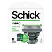 Schick Hydro Skin Comfort Sensitive Skin 5-Blade Men's Razor Refills, 8 Ct