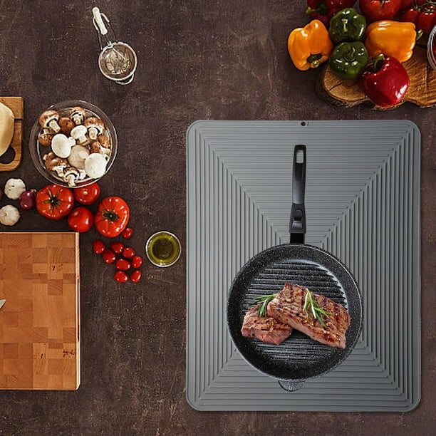 Tapete para secar platos Macarena tapete para fregadero de cocina antideslizante gris 50,5 cm x 40,5 cm