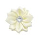 thumbnail image 1 of Xiao Hua 10 flores de cinta de satén para manualidades, flores de tela, margaritas con diamantes de imitación, cinta de satén para adornos, apliques, bricolaje, boda, beige, 1 of 5