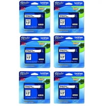 Brother Genuine TZe-231 1/2" Black on White Standard Laminated Tape for P-Touch Labeler, 6 Pack