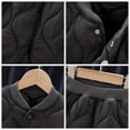 thumbnail image 5 of Zwiiyzr 1-5T Toddler Newborn Baby Boys Bomber Jacket and Pants 2Pcs Outfits Winter Warm Clothes Kids Quilted Coat Tops+Trousers Set Black, 5 of 6
