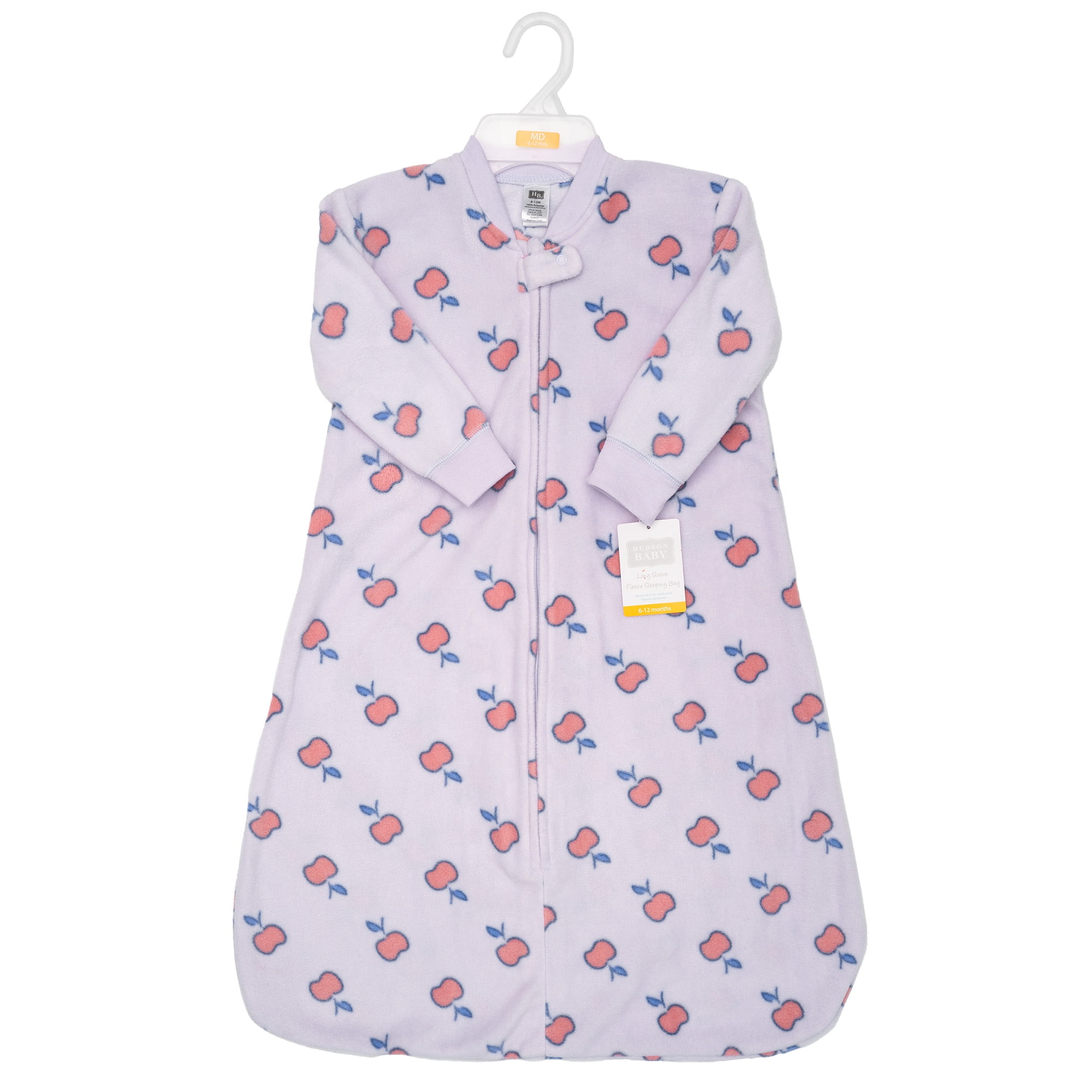 Hudson Baby Infant Girls Long-Sleeve Fleece Sleeping Bag, Apple, 18-24 Months
