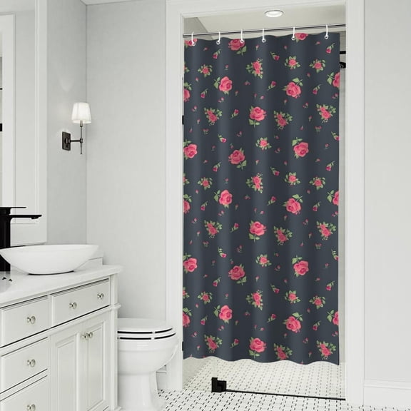 Pioneer Flower Floral Print Pattern Shower Curtain 36"x72" ,Bathroom Decorative Shower Curtains Set with 12 Hooks,Modern Waterproof Washable Shower Curtain