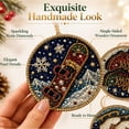 thumbnail image 3 of 6Pcs Christmas Wooden Ornaments DIY Pearl Diamond Painting Kit, Handmade Xmas Tree Decor for Holiday Craft Projects 07, 3 of 6