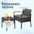 thumbnail image 6 of Tappio 3 Piece Outdoor Patio Furniture Set Outdoor Rattan Furniture, Patio Chairs Set of 3, Rattan Conversation Bistro Sets with Table and Cushions Brown, 6 of 8