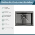 thumbnail image 4 of Strictly Sinks Undermount Workstation Kitchen Sink – Black 23 Inch 16 Gauge Single Bowl Kitchen Sink, 4 of 8