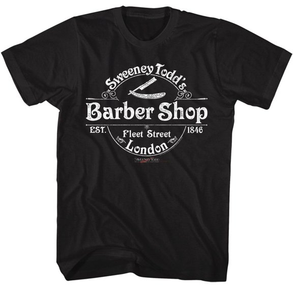Sweeney Todd Barber Shop Black Adult T-Shirt