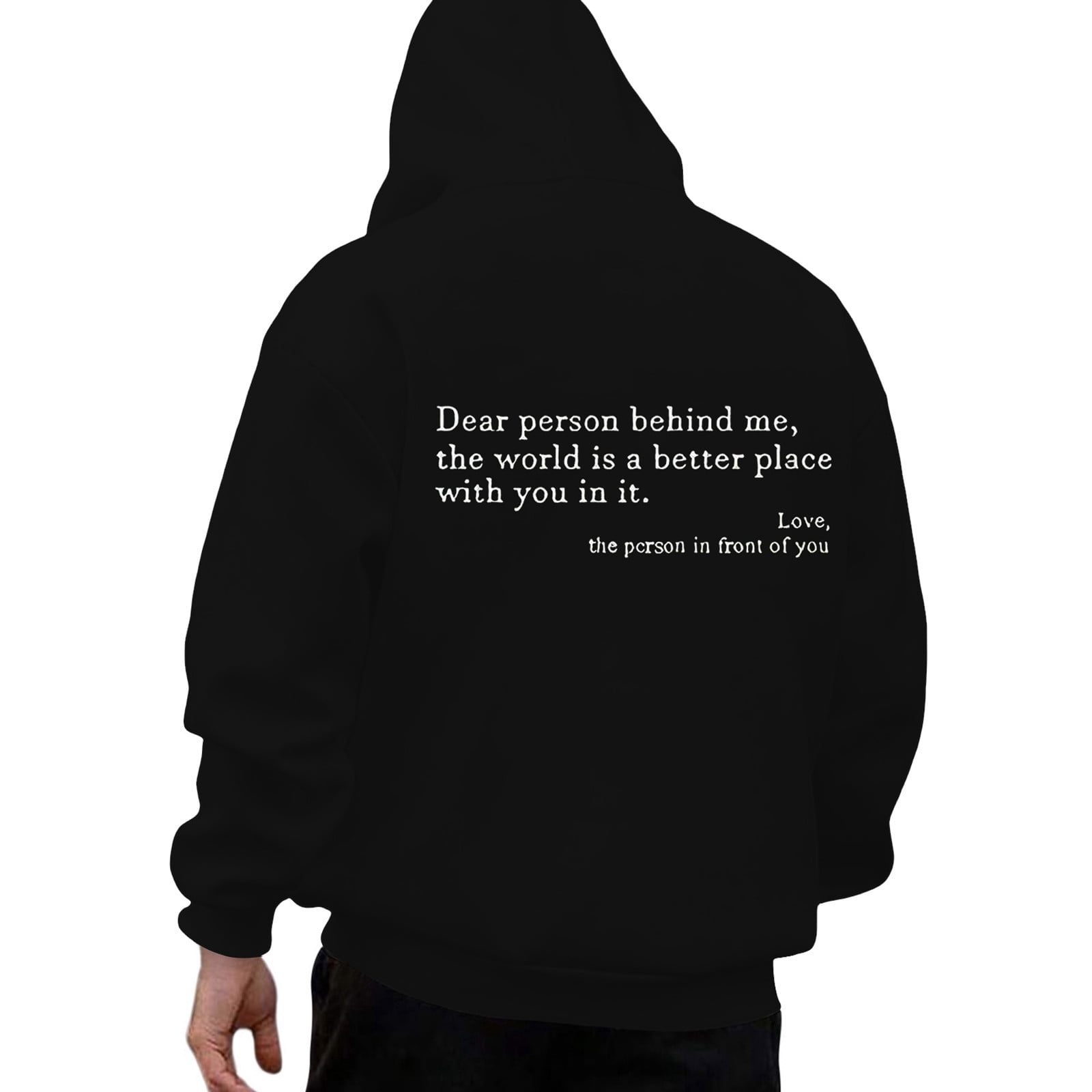CONFREE Mens Hoodies Letter Prints Hoodies For Men Graphic Long Sleeve Casual Pullover Hooded Sweatshirts With Pockets
