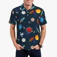 thumbnail image 1 of Balery Space Cartoon Camisa Polo de Hombre con Estampado, de Manga Corta y Tejido Medio, Camisa Tipo Golf Polo-3X-Large, 1 of 6