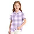 thumbnail image 2 of Trgacdwlo Polo Shirts for Girls Plaid Short Sleeve Polo Uniform Shirts for Girls & Boys Back To School Button Collared Cute Teen Boys Clothes, 2 of 8