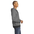 thumbnail image 2 of District Made DM390 Mens Mini Stripe Full Zip Hoodie., 2 of 3