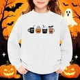 thumbnail image 3 of Mitankcoo Girls Halloween Print Sweatshirt Crew Neck Long Sleeve Pullover for Fall Casual Wear, 3 of 5