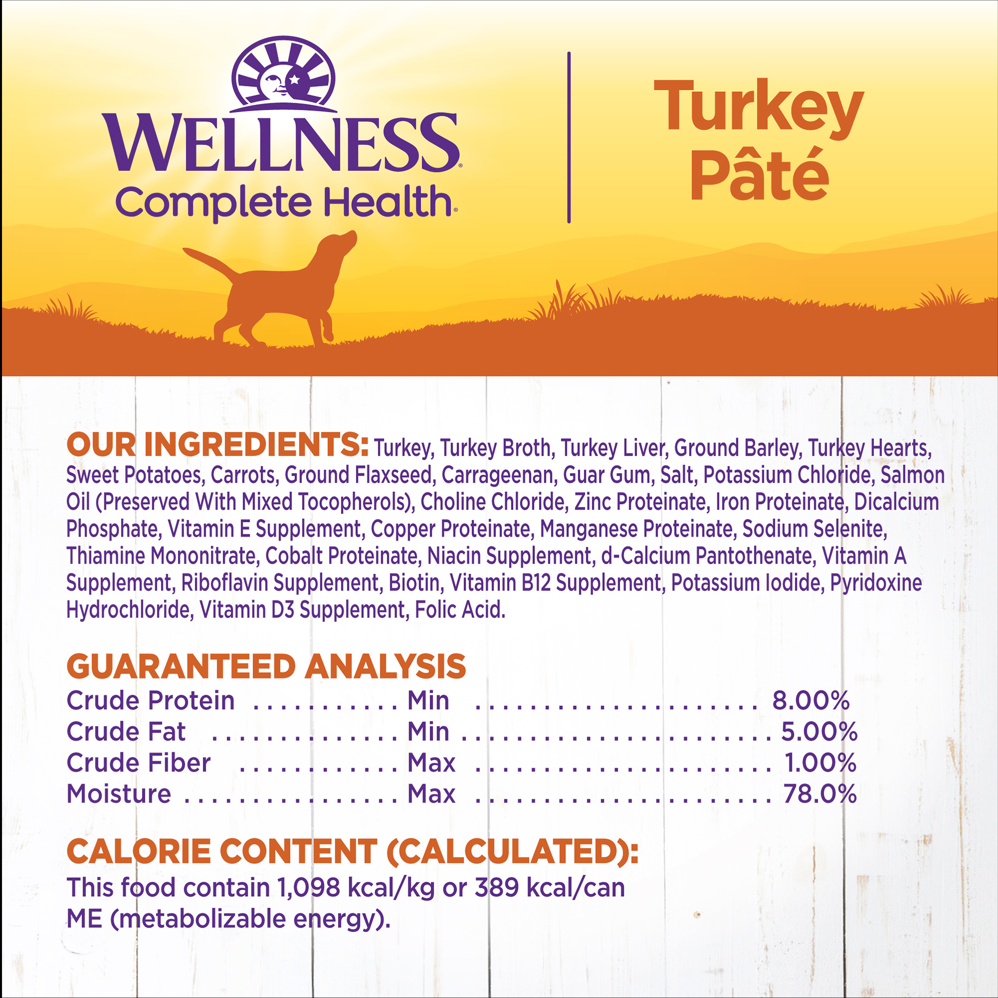 Wellness Complete Health Natural Wet Canned Dog Food Turkey & Sweet Potato, 12.5-Ounce Can (Pack of 12) - image 5 of 7