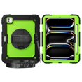 thumbnail image 2 of SaniMore for iPad Pro 11 2024 Case, 3 Layers Multi-Functional Cover with Pencil Holder Shoulder & Hand Strap 360° Rotatable Kickstand Shockproof Protective Shell, Green+Black, 2 of 11