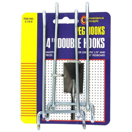 Convenience Concepts Sc-74d 4 Double Straight Pegboard Hooks 2 Count