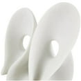 thumbnail image 5 of 9" x 12" White Polystone Wavy Shaped Abstract Sculpture with Cutouts and Speckled Texturing, by DecMode, 5 of 9