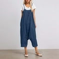 thumbnail image 2 of Ticikt Denim Jumpsuit Romper with Two Way Wear Style Loose Fit Ankle Length Overalls Casual Fashion Jumpsuit Pants,Color:Blue,Size:S, 2 of 8