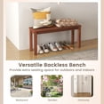 thumbnail image 6 of HJTER Outdoor Backless Bench, Patio Dining Bench with Breathable Slatted Seat, 2-Seat Rustic Wood Bench for Entryway, Garden, Backyard, Deck, Natural, 6 of 9