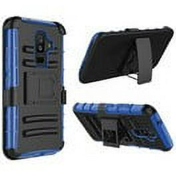 GSA Armor Holster Case Kickstand for Samsung Galaxy A6, A600 -Black/Blue