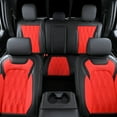 thumbnail image 3 of Coverado Car Seat Covers Full Set, Custom Fit for 2015-2023 F150 2017-2023 F250 F350 Crew Cab, Waterproof Faux Leather Seat Protectors, Black&Red, 3 of 6