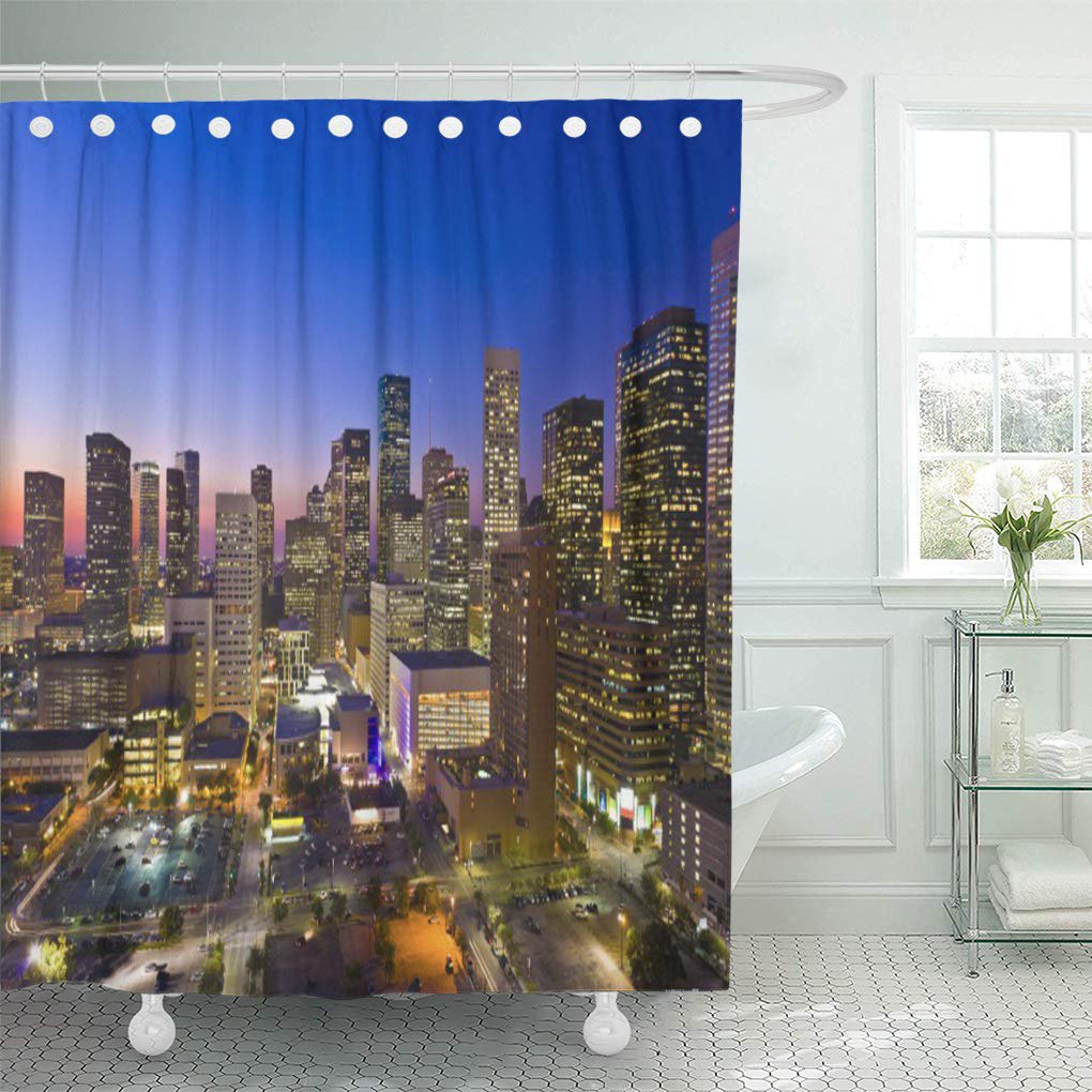 Yusdecor Landscape Dowtown Houston Photography Urban City Outdoors Cityscape Architecture Bathroom Decor Bath Shower Curtain 66x72 Inch Walmart Canada