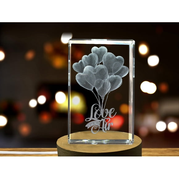 Love is in the Air 3D Engraved Crystal 3D Engraved Crystal Keepsake/Gift/Decor/Collectible/Souvenir
